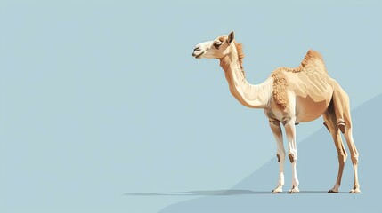 A camel is a large, even-toed ungulate with a distinctive hump on its back. It is native to North Africa and the Middle East. - obrazy, fototapety, plakaty