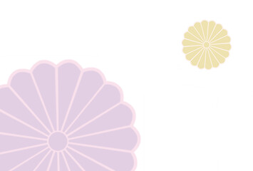淡いパステルカラーの菊の花びらの年賀状素材　2025