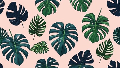 Jungle Foliage: Vector Background with Tropic Plants