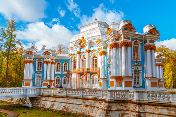 The Hermitage Pavilion in Catherine Park in golden autumn. Pushkin (Tsarskoe Selo)