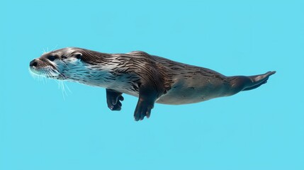 A sleek otter glides effortlessly through the water, its lithe body perfectly adapted for swimming.