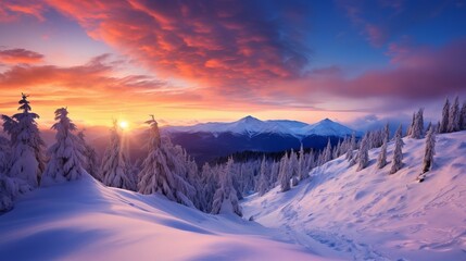 Winter Majesty: Stunning Sunrise in the Mountains, Shot with Canon RF 50mm f/1.2L USM