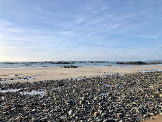Fototapeta na wymiar Panoramic view of the tidal zone in St. Clement, Jersey
