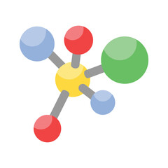 Beautifully designed Icon of molecules in modern isometric style, molecular network