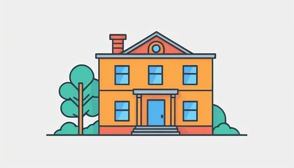 Building Icon: A Vector Illustration in Modern Style