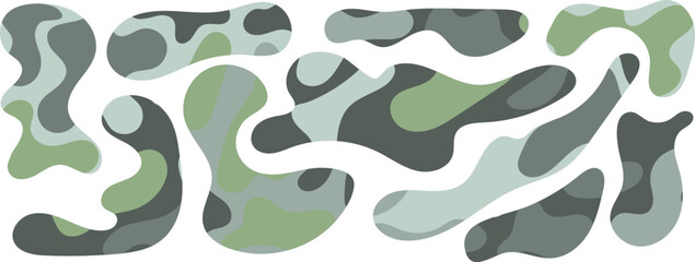 Freeform blob shapes. Abstracts amoeba shapes, freeform organic elements.
