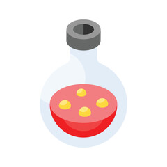 Liquid inside flask showing concept of lab experiment