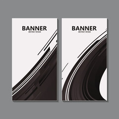 black abstract wave Banner design