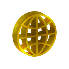 3d golden web icon png