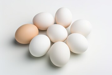 Fresh and Edible: White Eggs on White Background