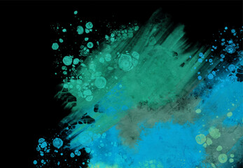 Modern blue flow background on black. Liquid shape in color banner.