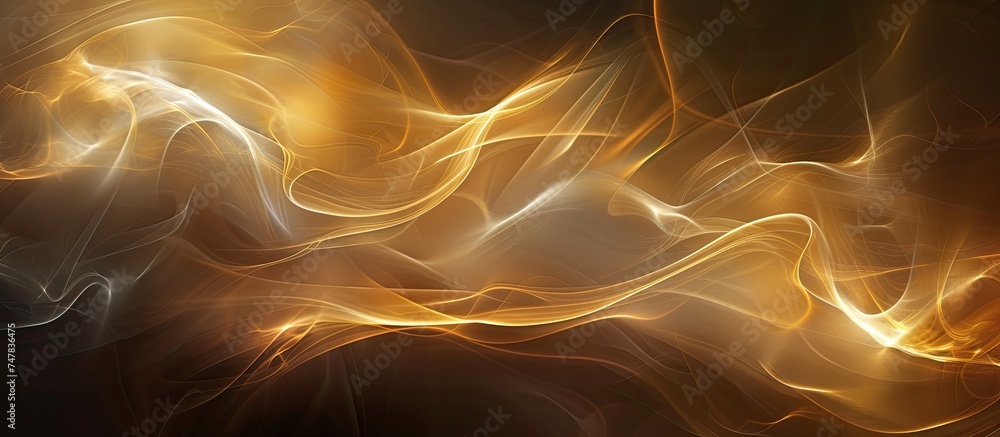 Poster a visually striking abstract composition showcasing a blend of vibrant yellow and deep black tones. 