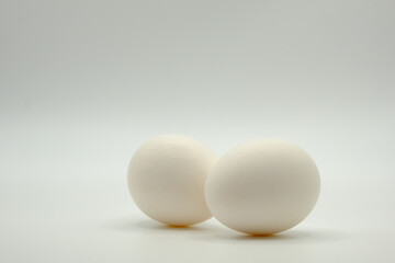 Two Eggs on White Background