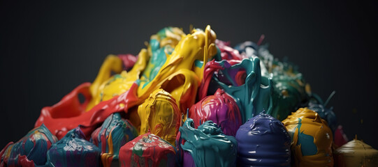 colorful paint ink, melt, thick 4