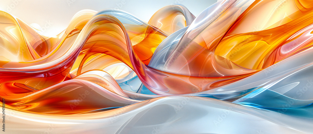 Aufkleber colorful abstract design with geometric shapes, modern artistic background with bright patterns and 