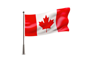 Canada flag waving isolated on PNG Background. Generative Ai.
