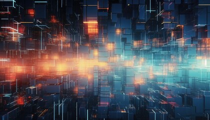Abstract futuristic sci-fi cyberpunk seamless displacement map. Complex intricate glitch art - obrazy, fototapety, plakaty