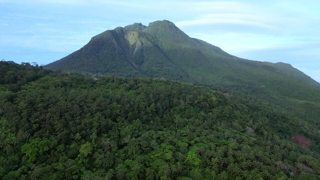 Green volcano Camiguin island . Philippines . Drone