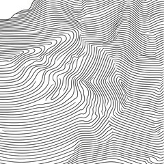 Linear illustration of music waves, a rhythmic pattern that visualizes the sound and harmony, AI Generative.