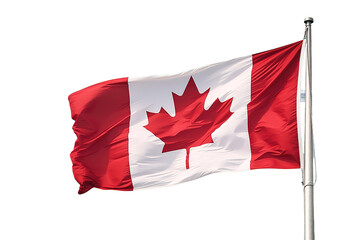 Canada flag waving isolated on PNG Background. Generative Ai.
