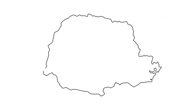 Animated sketch of a map of Parana in Argentina