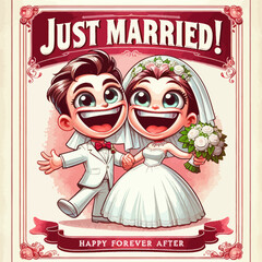 Cartoon Bliss A Whimsical Wedding Celebration