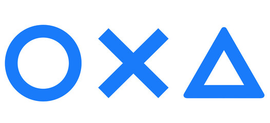 Fototapeta premium シンプルな青色のまる・ばつ・三角マーク
