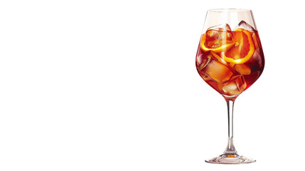 Refreshing Aperol Spritz on clean transparent background, PNG Format