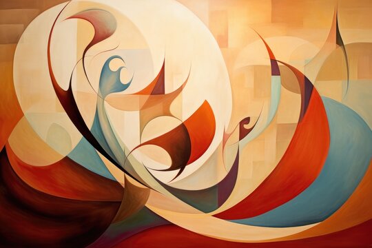 Abstract shapes depicting the journey of motherhood