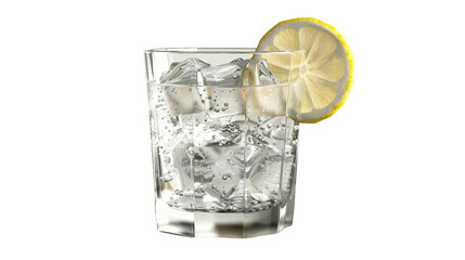 Refreshing Gin and Tonic on clean transparent background, PNG Format - obrazy, fototapety, plakaty