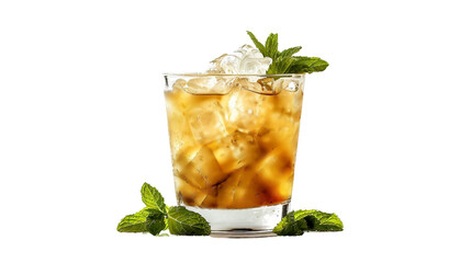 Refreshing Mint Julep on clean transparent background, PNG Format - obrazy, fototapety, plakaty