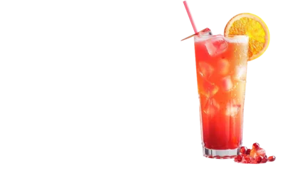 Tuinposter True-to-Life Singapore Sling on clean transparent background, PNG Format © FS Stock
