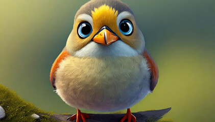Cute Little Bird - 3D Illustration of a Little Bird