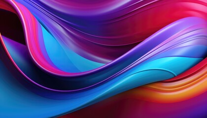 Obraz premium Abstract vibrant colors wavy flow 3d rendered illustration background