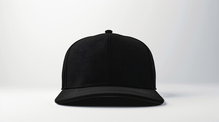 Fototapeta premium black baseball cap mock up isolated on white background