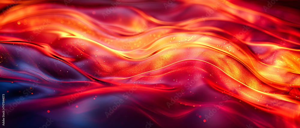Poster bright fiery abstract design, dynamic motion and energy concept, colorful background with red and ye