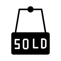 real sign sold _ Glyph Icon