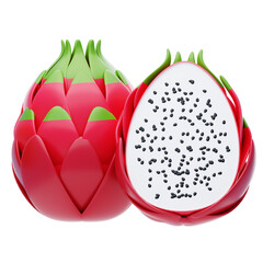 Dragon Fruit 3D Icon. Pitahaya 3D Icon