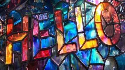 hello background stained glass window