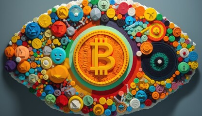 Bitcoin surreal design abstract poster surrealism