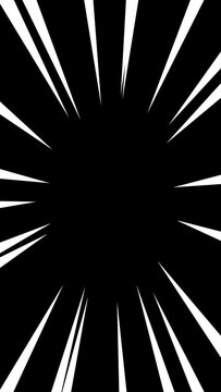 Japanese anime effect speed lines with portrait black background