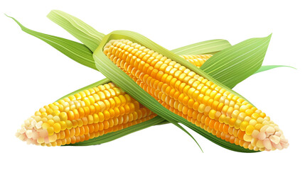 Realistic Corn on PNG Transparent background