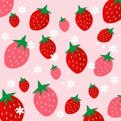 seamless pattern with strawberries