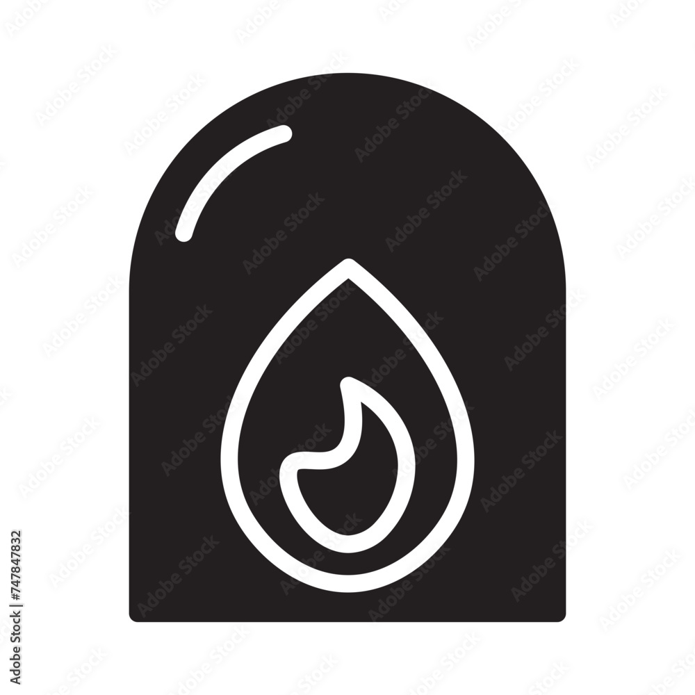 Poster candle fire flame glyph icon