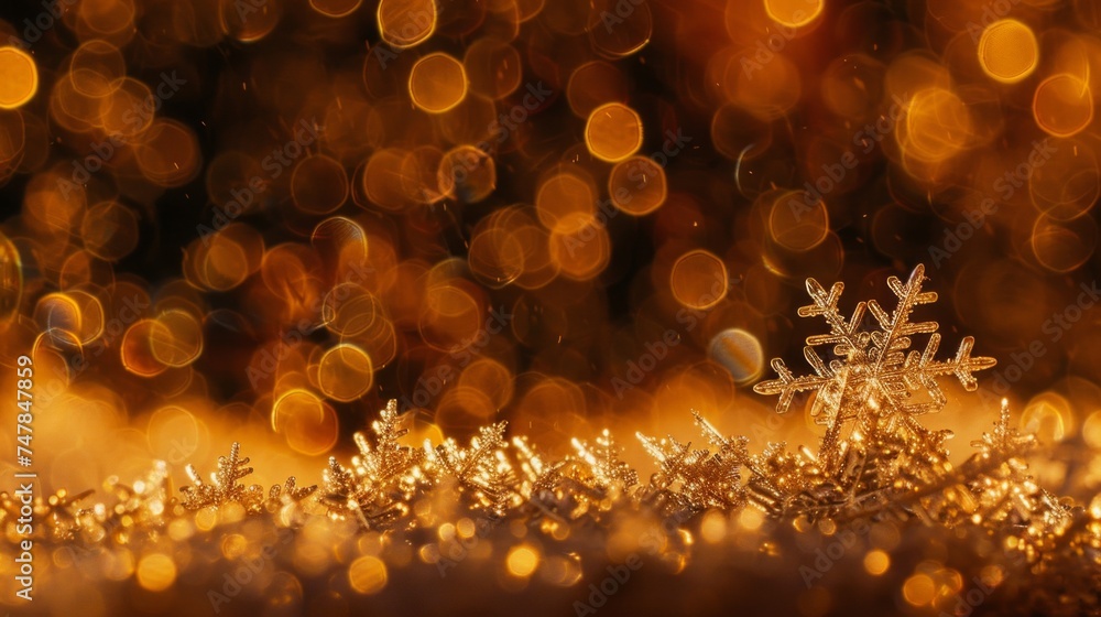 Poster detailed close up of a single snowflake resting on the ground, showcasing its intricate crystalline 