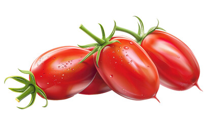 Vibrant Roma Tomatoes on PNG Transparent background - obrazy, fototapety, plakaty