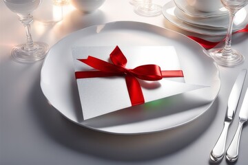 Valentine's Day love letter over plate with silverware.