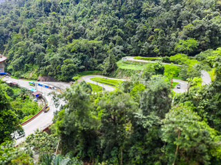 Fototapeta na wymiar Kelok Sembilan highway in Payakumbuh, West Sumatra as access for inter-provincial travel