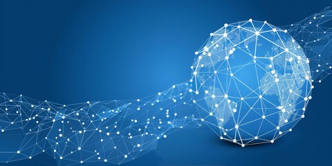  A Digital Representation of an Interconnected World Network, Symbolizing the Web of Global Communication, Generative AI