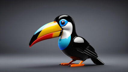 toucan. a bird toucan emoji on a black background. bird toucan. toucan bird with eyes. toucan in the beak
